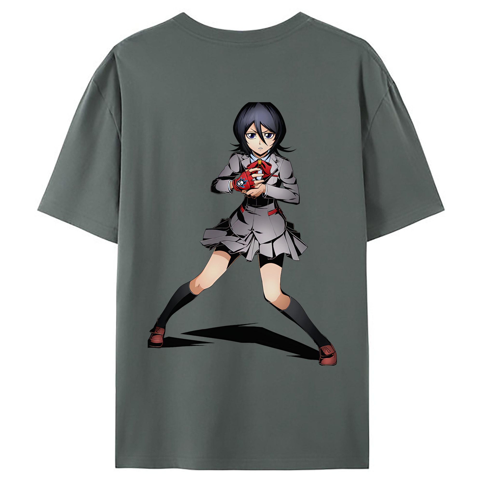 （画像用） ブリーチ 朽木ルキア BLEACH Kuchiki Rukia 綿100％ メンズ半袖Tシャツ（バックプリント） 通気性